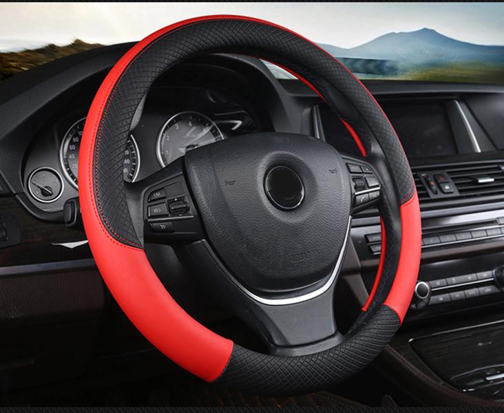 Bọc vô lăng, bọc tay lái, bọc da vô lăng cao cấp mẫu VL022 màu đen đỏ, chất liệu da dày dặn thiết kế bắt mắt Giúp bảo vệ bọc vô lăng nguyên bản một cách tối ưu