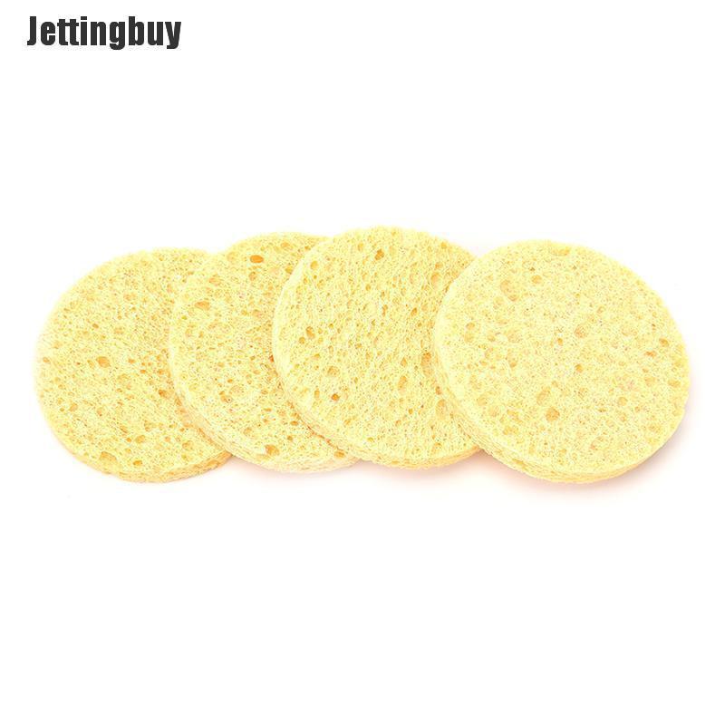 Jettingbuy 4Pcs Natural Wood Fiber Facial Cleansing Sponges Face Mask Removal Sponge