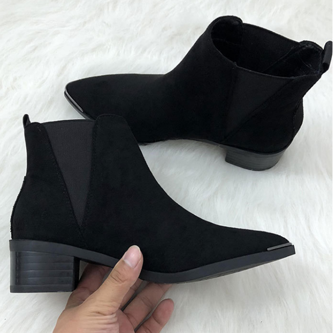 Giày Boot Nữ,Bốt cao cổ da lộn Đồ Da Thành Long TLG 20417