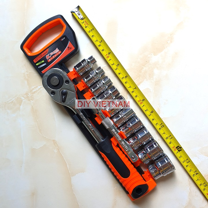 BỘ TUÝP KHẨU 1/2 KAPUSI NHẬT BẢN-BỘ TAY VẶN KÈM KHẨU VẶN ỐC, Tuýp mở bulong, Bộ điếu mở ốc, bộ khẩu mở siết ốc, bộ tuýp Nhật Bản, bộ tuýp sửa xe máy, bộ khẩu tuýp