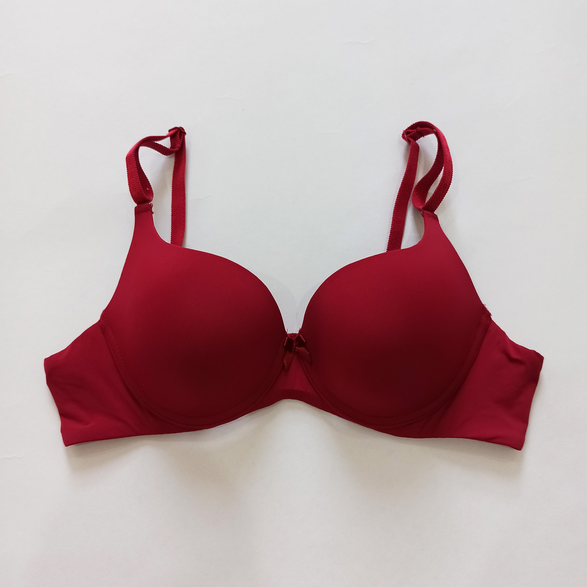 [HCM]Áo ngực trơn mút mỏng cúp chéo màu đỏ đô size 343638
