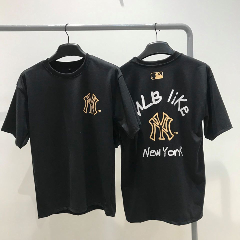 [YoloBoutique] ÁO THUN NY MLB LIKE UNISEX (ĐEN)