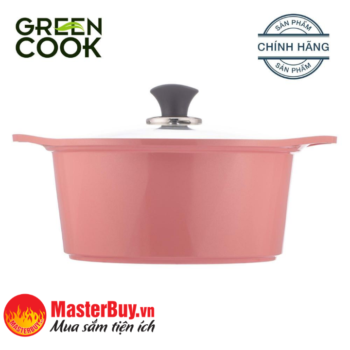 [HCM]Nồi đúc ceramic vân đá 16 cm Green Cook GCS02-16