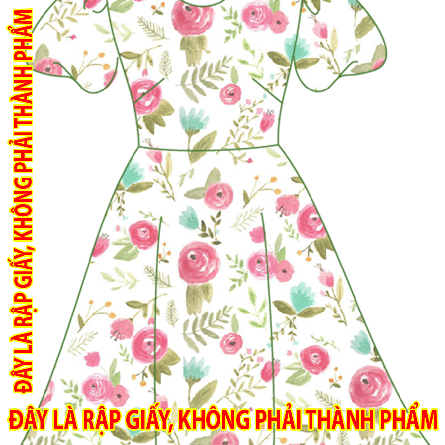 Rập Giấy KR067 - Đầm xòe 360 tay bồng