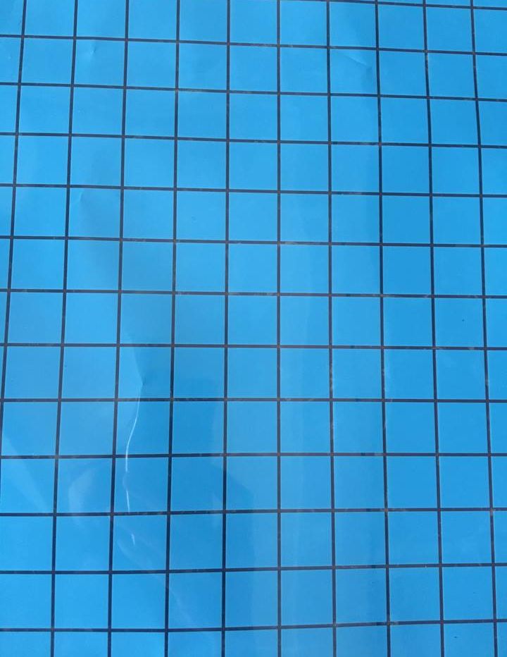 5M Decal Dán Kính Họa Tiết ô vuông xanh dương có keo sẵn- Khổ 0.5m