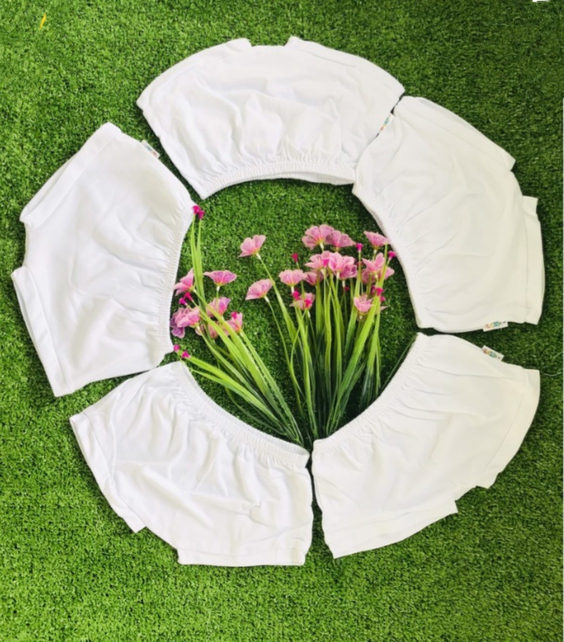 Bộ 5 Quần đùi đáy ngang cho bé mặc bỉm chất cotton mềm mịn, dễ thương. Quần đùi sơ sinh