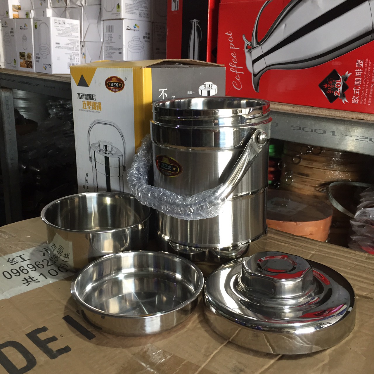 [MẪU MỚI - LOẠI 2 LÍT] Cặp Lồng Inox 3 Tầng, Cặp Lồng Giữ Nhiệt Cao Cấp Cách Nhiệt, Cà Mên Inox