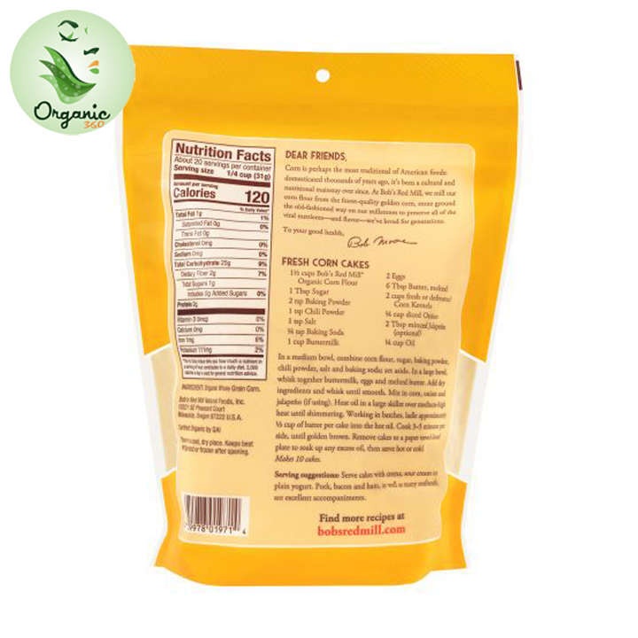 Bob's Red Mill Organic Corn Flour 624gr