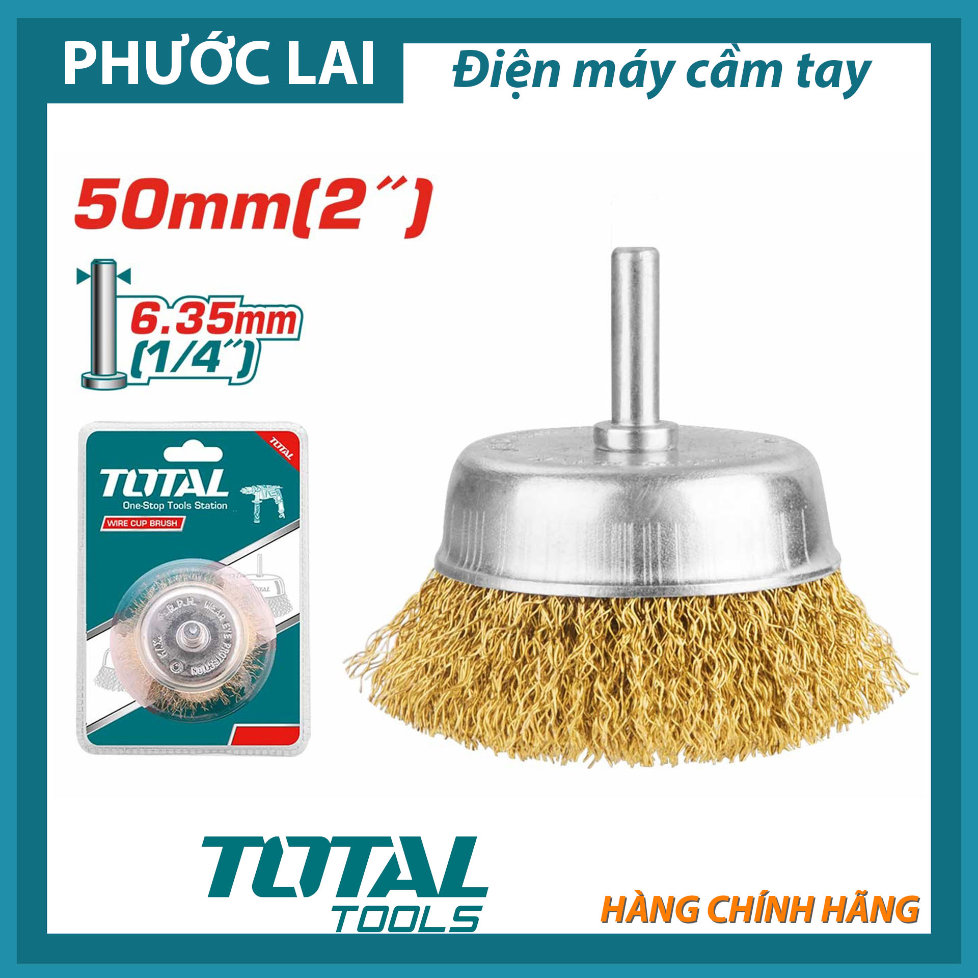 Chén cước (chổi cước) có cán 50mm Total TAC33021