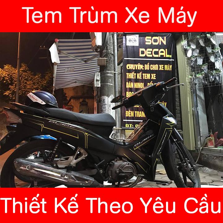 Tem Trùm Blade Đen Nhám Chỉ Vàng