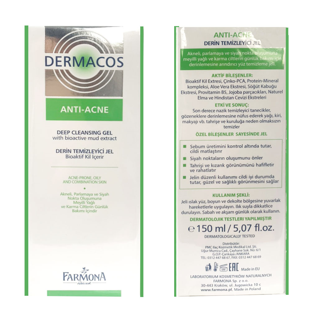 Sữa Rửa Mặt Dermacos Anti-Acne Deep Cleansing Gel 150ml - Nội Địa Ba Lan