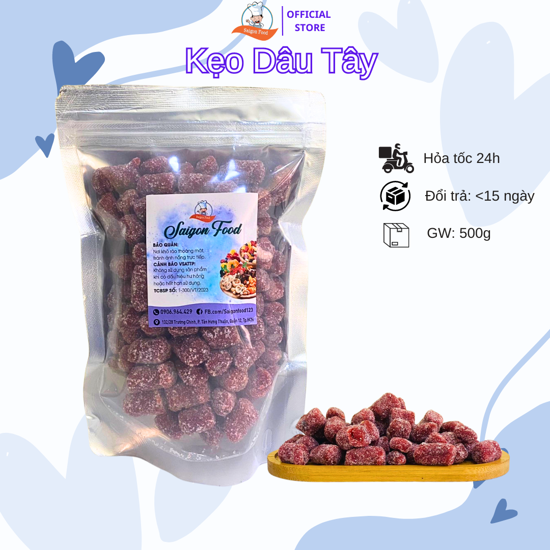500g kẹo dâu tây - SAIGON FOOD