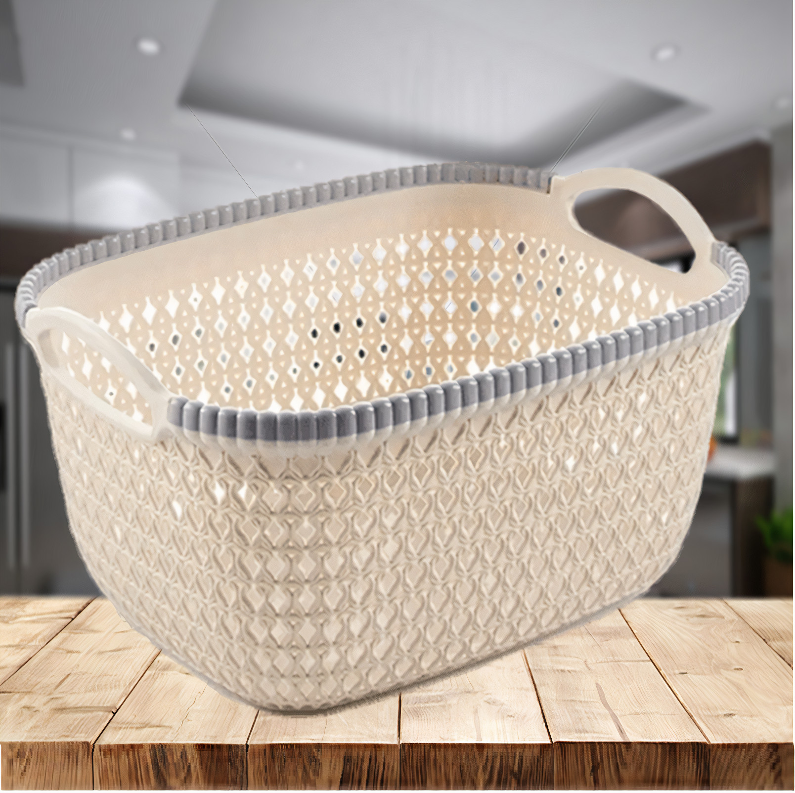 Giỏ Hoa Có Quai Cầm, Hoa Văn Bắt Mắt, Kích Thước 22x16x10cm. Sản Phẩm Của Công Ty Nhựa Việt Nhật