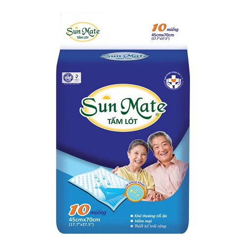 CHÍNH HÃNG TẤM LÓT TÃ NGƯỜI LỚN SUNMATE 10 MIẾNG