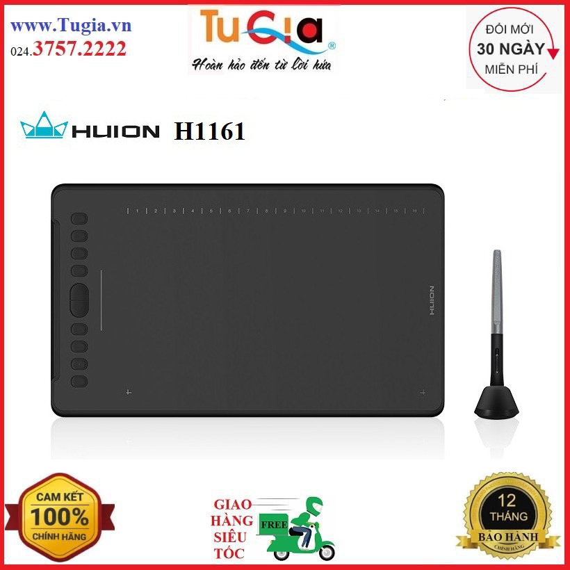 Bảng vẽ HUION Inspiroy H1161 vùng làm việc lớn, hỗ trợ máy tính & Android