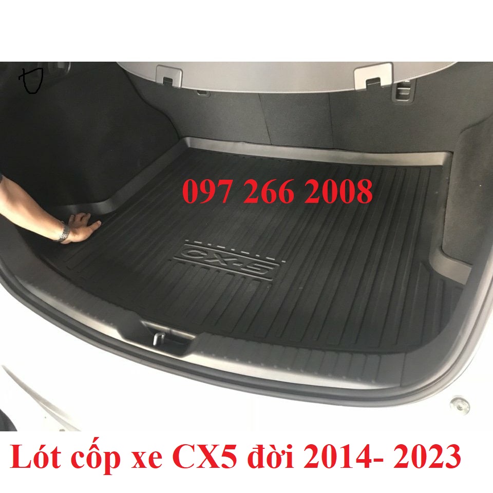 Lót cốp nhựa xe mazda cx5, cx-5 đời 2014 2015 2016 2017 2018 2019 2020 2021 2022 2023 chất liệu nhựa dẻo không mùi