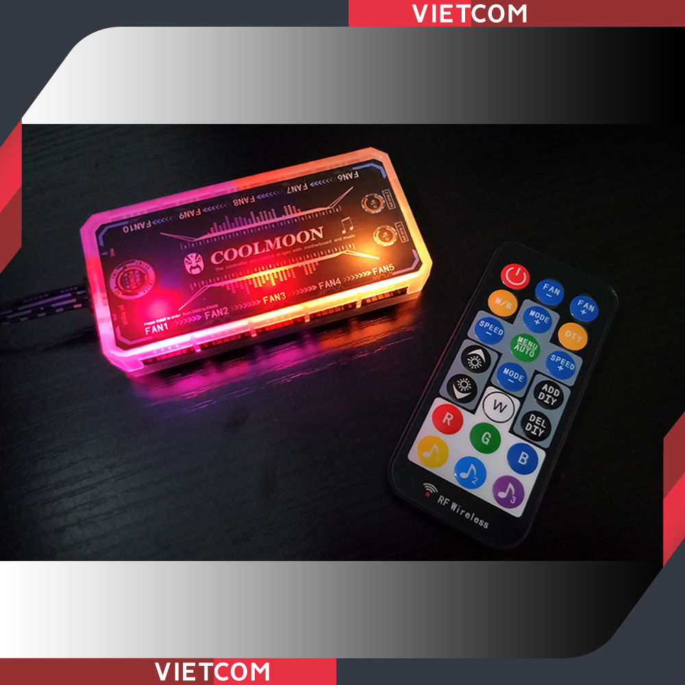 Bộ Hub + Remote Coolmoon - Phiên bản mới - Hỗ Trợ ARGB Sync & Music Sync