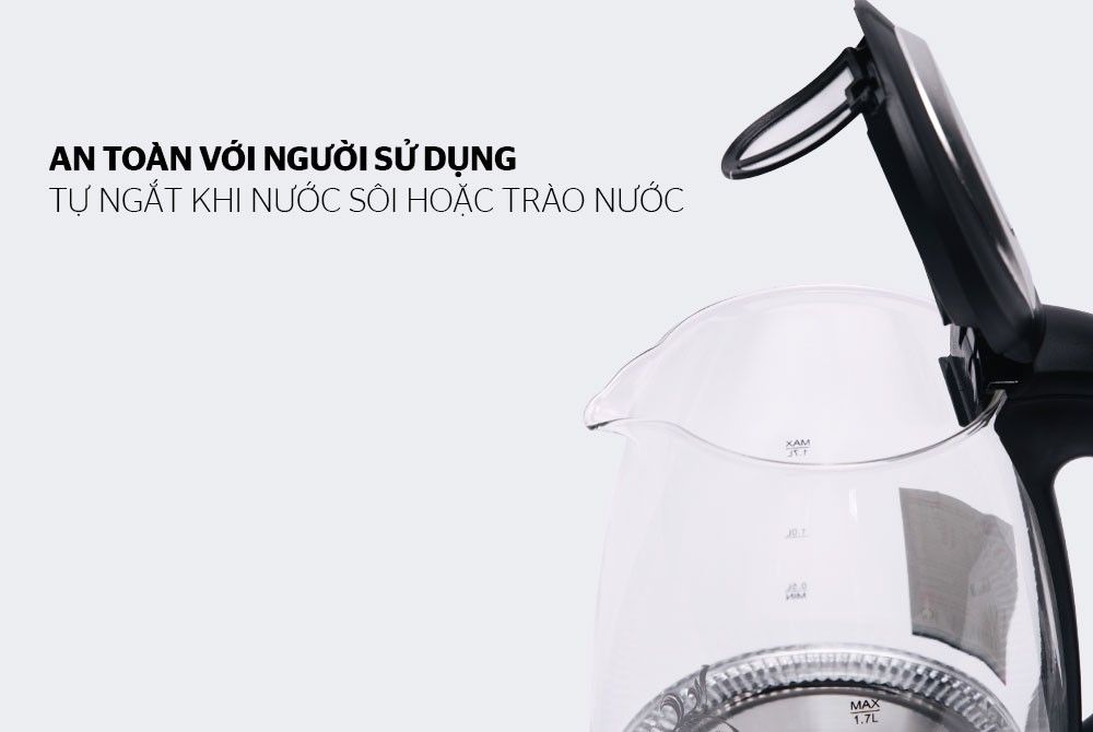 Ấm siêu tốc thủy tinh Sunhouse SHD1217