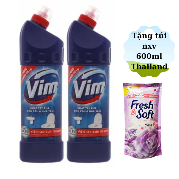 Combo 2 chai nước tẩy bồn cầu Vim 880ml /Gift 900ml Tặng Túi nước xả vải 600g(ngẫu nhiên)