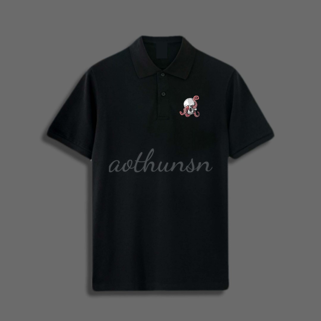 (aothunsn) Áo thun cổ trụ cổ bâu polo WISDOM (VẢI DA CÁ)