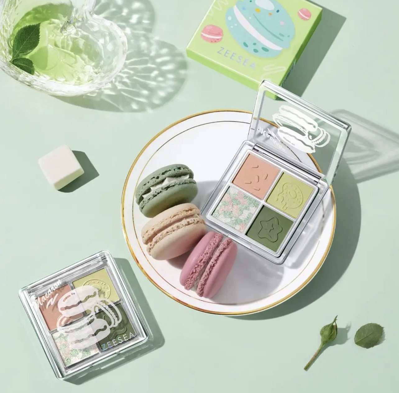 ZEESEA Bảng Phấn Mắt 4 Ô Dessert Collection Eyeshadow Palette Matcha Macaron