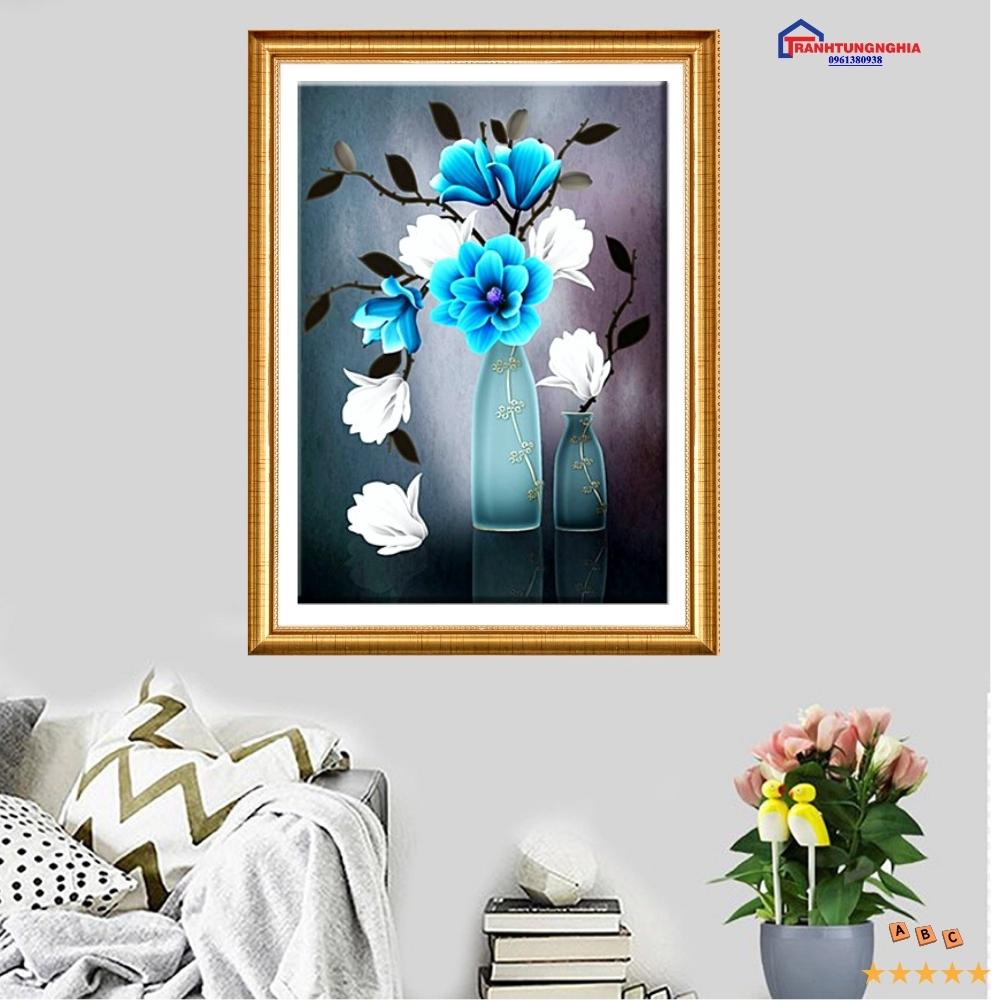 Tranh đính đá bình hoa nghệ thuật DF2563 (56cm x 75cm)