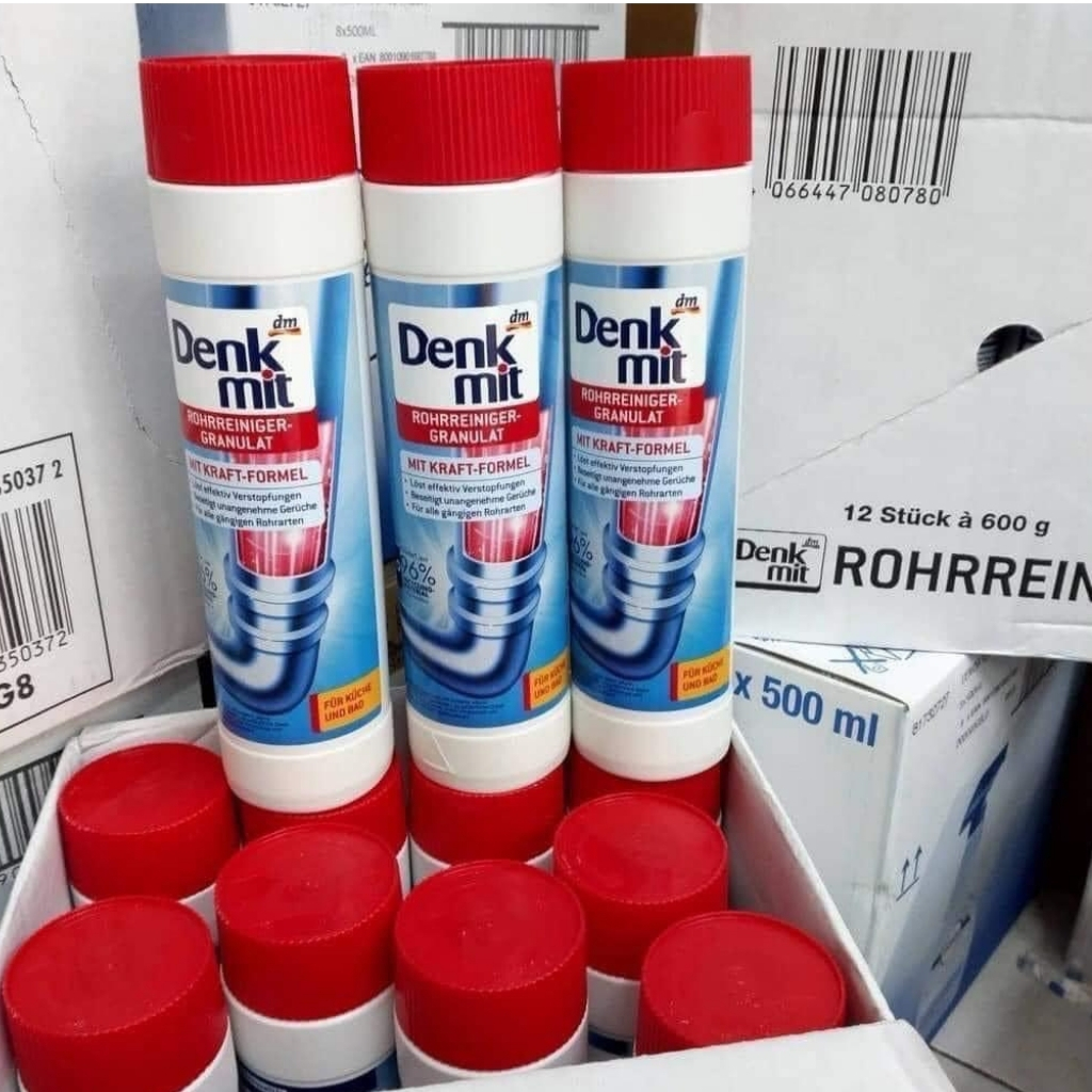 Bột Vệ Sinh Đường Ống Denkmit 600gr Đức Chính Hãng – Làm Sạch, Khử Mùi, Giữ Cống Thoáng Sạch