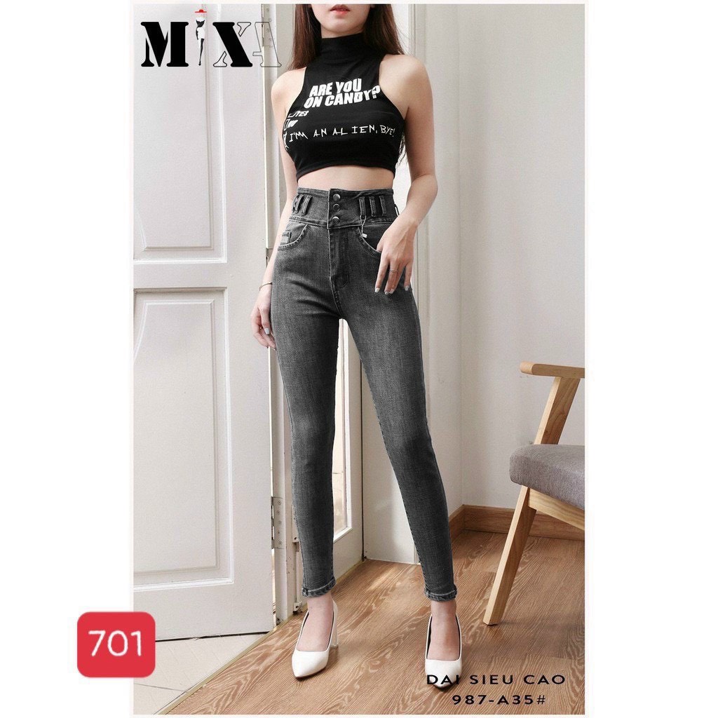 [HCM]Quần jean nữ chất bò cao cấp ôm body - quần jean nữ lưng siêu cao co giãn - quần jean nữ cạp cao kiểu mới 2021 siêu hot thời trang cao cấp binstore94 bs701