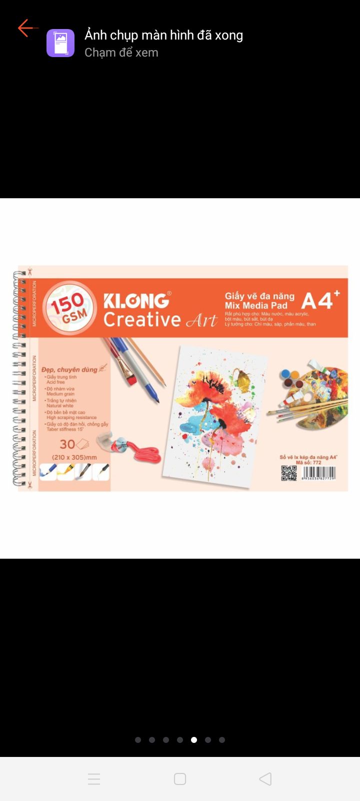Vở vẽ màu nước Klong 772