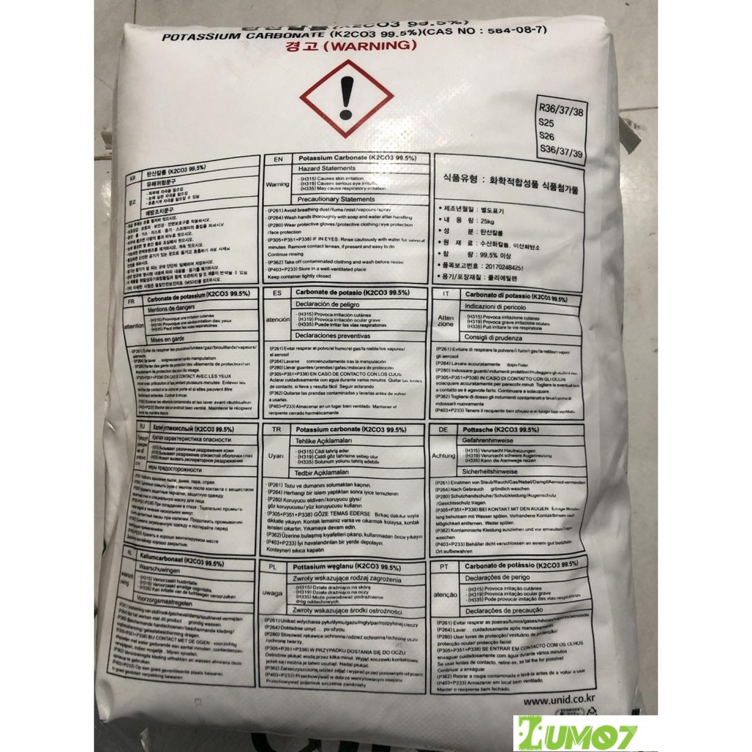 K2CO3 99.5%_ Kali cacbonat Hàn Quốc 1kg