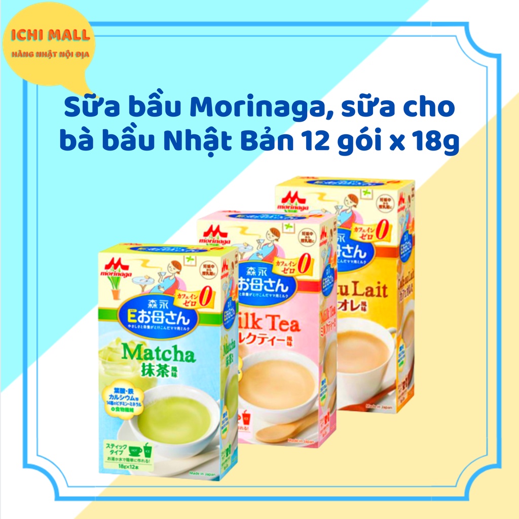 Sữa bầu Morinaga, sữa cho bà bầu Nhật Bản 12 gói x 18g Date T2 3.2024