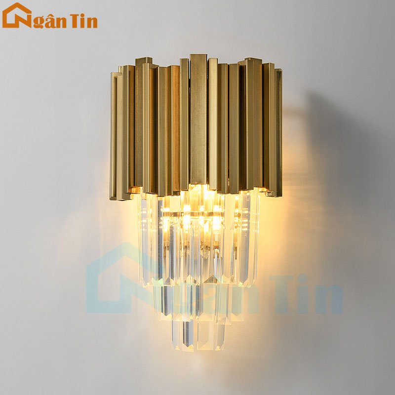 Đèn treo tường pha lê gắn tường ốp tường trang trí phòng khách cầu thang Led 8W 220V GT877C Ngân Tin