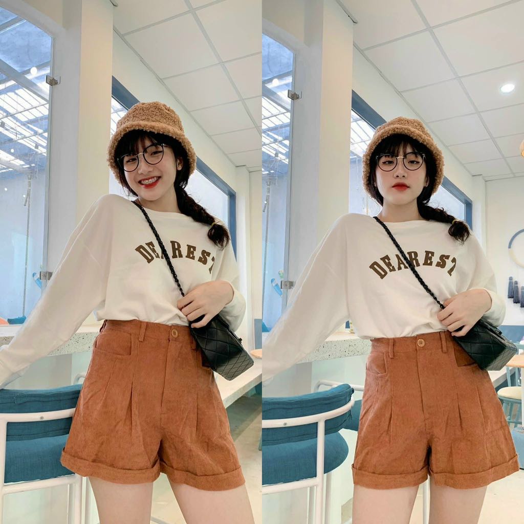 [HCM][HÌNH THẬT]Set đồ bộ nữ set dearest short nâu mặc đi chơi freesize - Angi Boutique