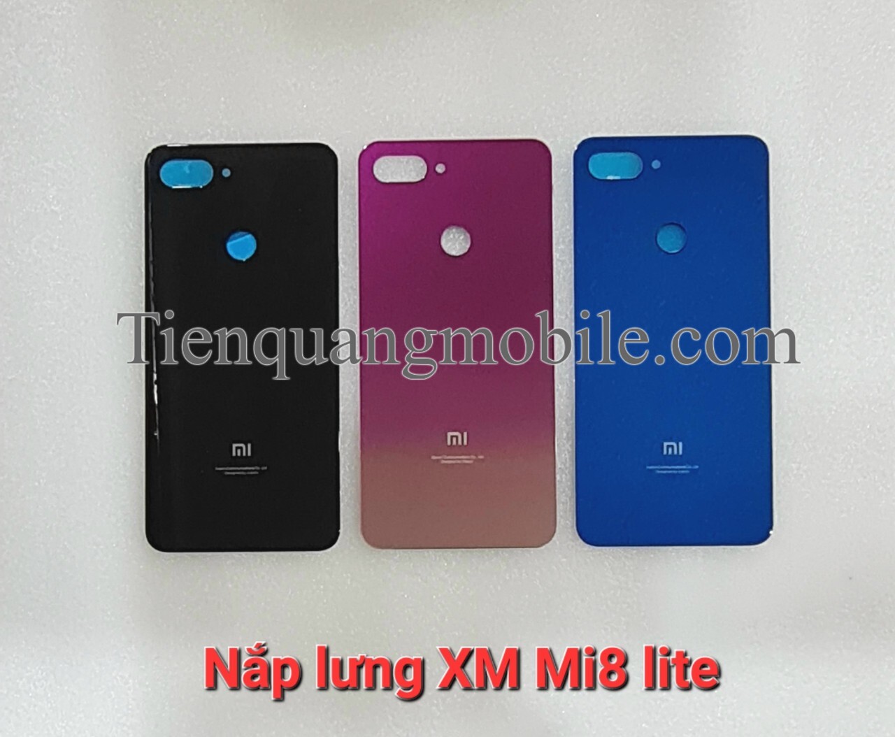 Nắp lưng Xiaomi Mi 8 lite (đen, xanh, hồng)