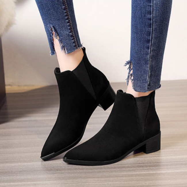 Giày Boot Nữ,Bốt cao cổ da lộn Đồ Da Thành Long TLG 20417