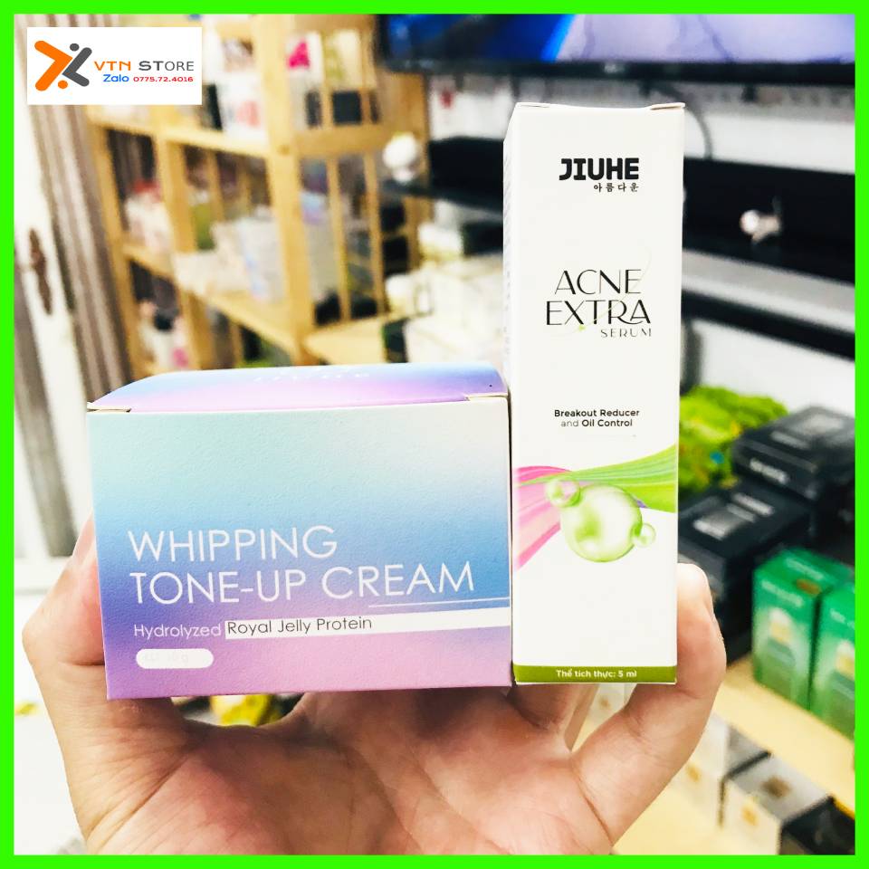 Kem face jiuhe + serum jiuhe acne ngừa mụn chính hãng thanh tô - mẫu mới 2022