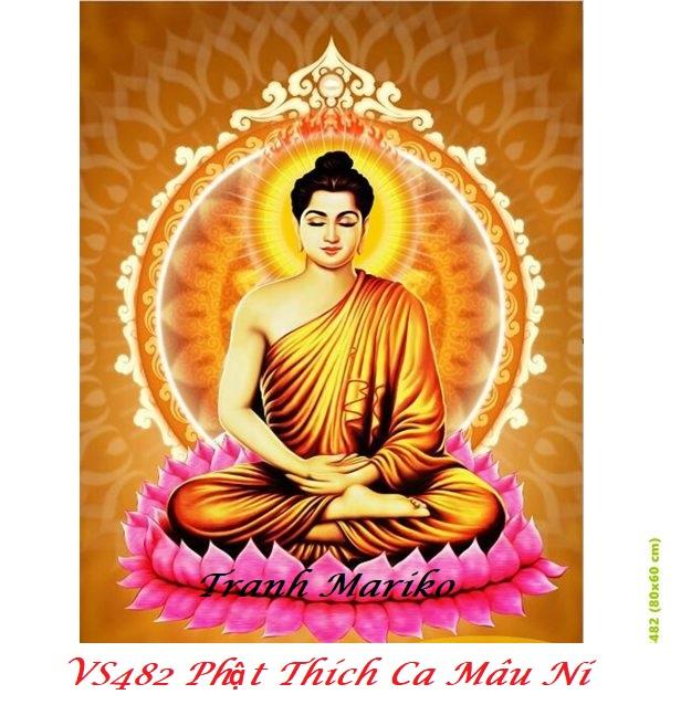 [HCM]Tranh đính đá Phật Thích Ca Mâu Ni kích thước nhỏ ✅80×60 cm -️ VS482 Tranh Mariko