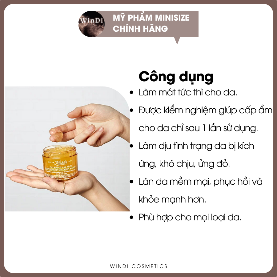 Mặt nạ hoa cúc 𝐊.𝐢.𝐞.𝐡.𝐥'𝐬 𝐂𝐚𝐥𝐞𝐧𝐝𝐮𝐥𝐚 & 𝐀𝐥𝐨𝐞 𝐬𝐨𝐨𝐭𝐡𝐢𝐧𝐠 𝐡𝐲𝐝𝐫𝐚𝐭𝐢𝐨𝐧 14g