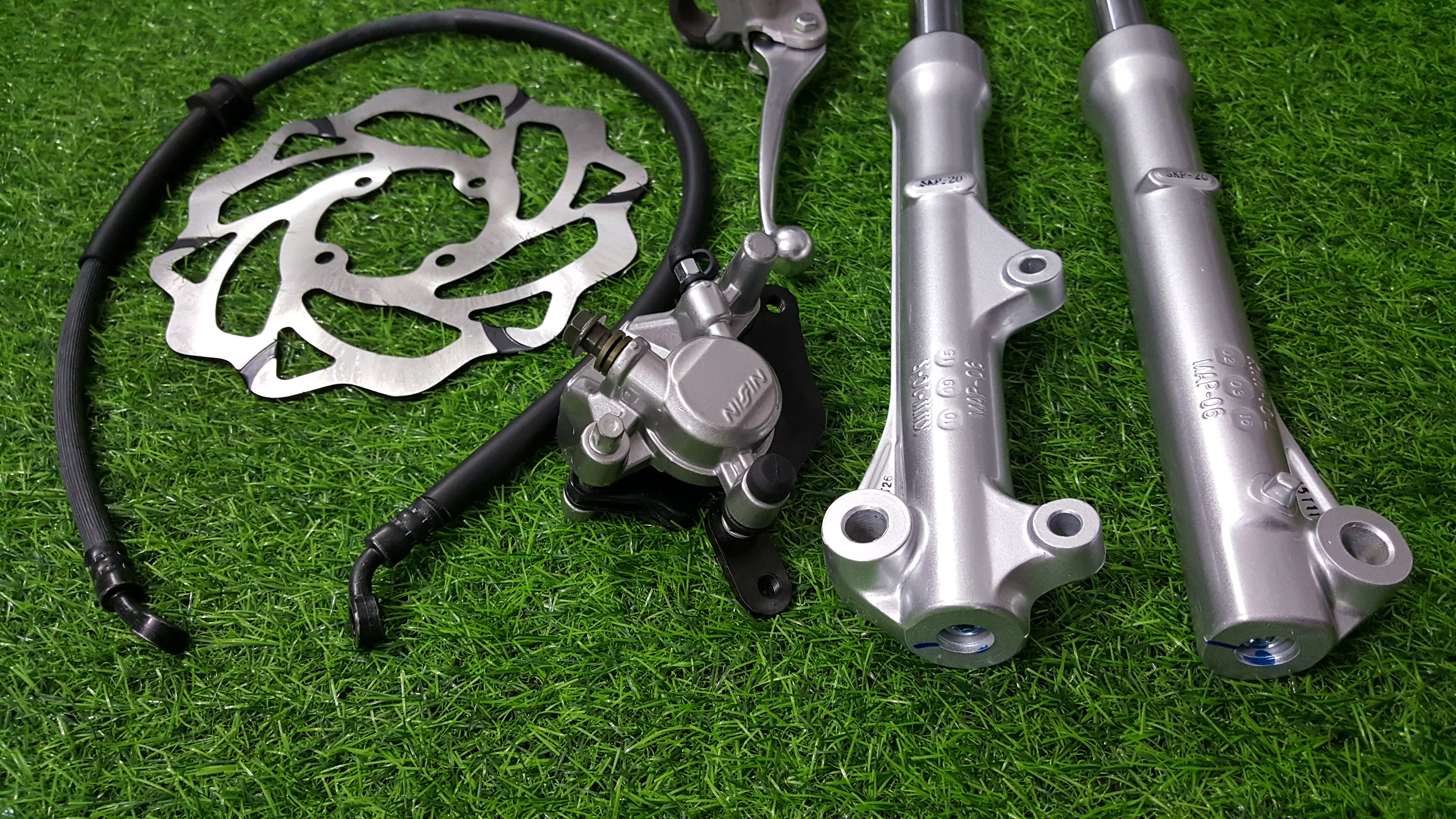 bộ đĩa trước dành cho các dòng wave honda full đầy đủ như hình