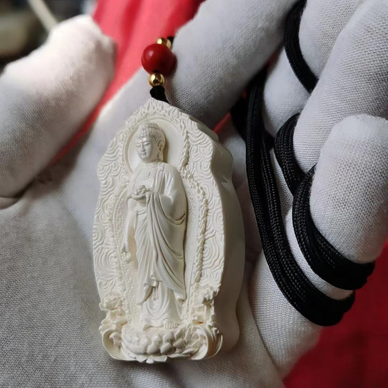 Mammoth ivory handmade exquisite carving of the Eight Guardian Gods of the Great Sun Tathagata, male and female gift pendants