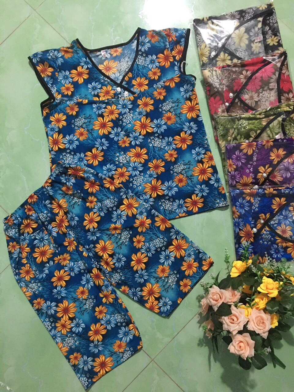 Bộ lửng thun lạnh chất vải thun lạnh bông