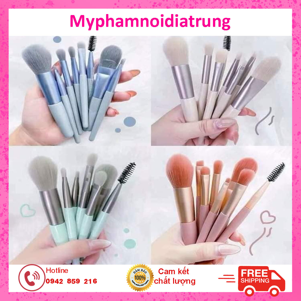 Set 8 Cây Cọ Trang Điểm Siêu Xinh
