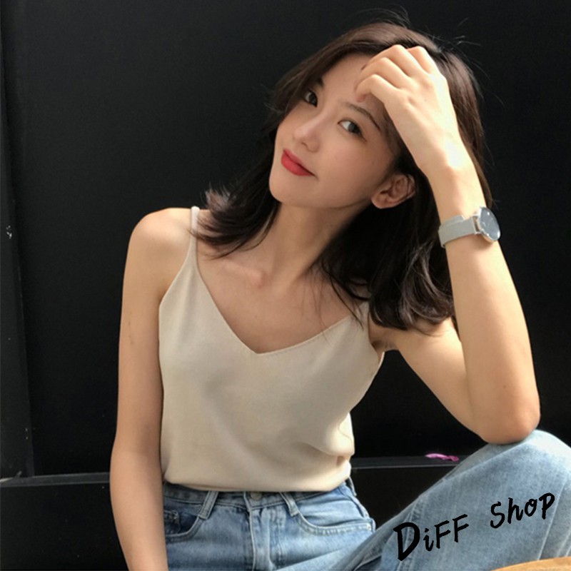 Áo kiểu nữ cổ tim hai dây thời trang