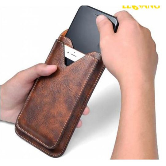 Bao da đeo thắt lưng đa năng, thời trang (2 ngăn)