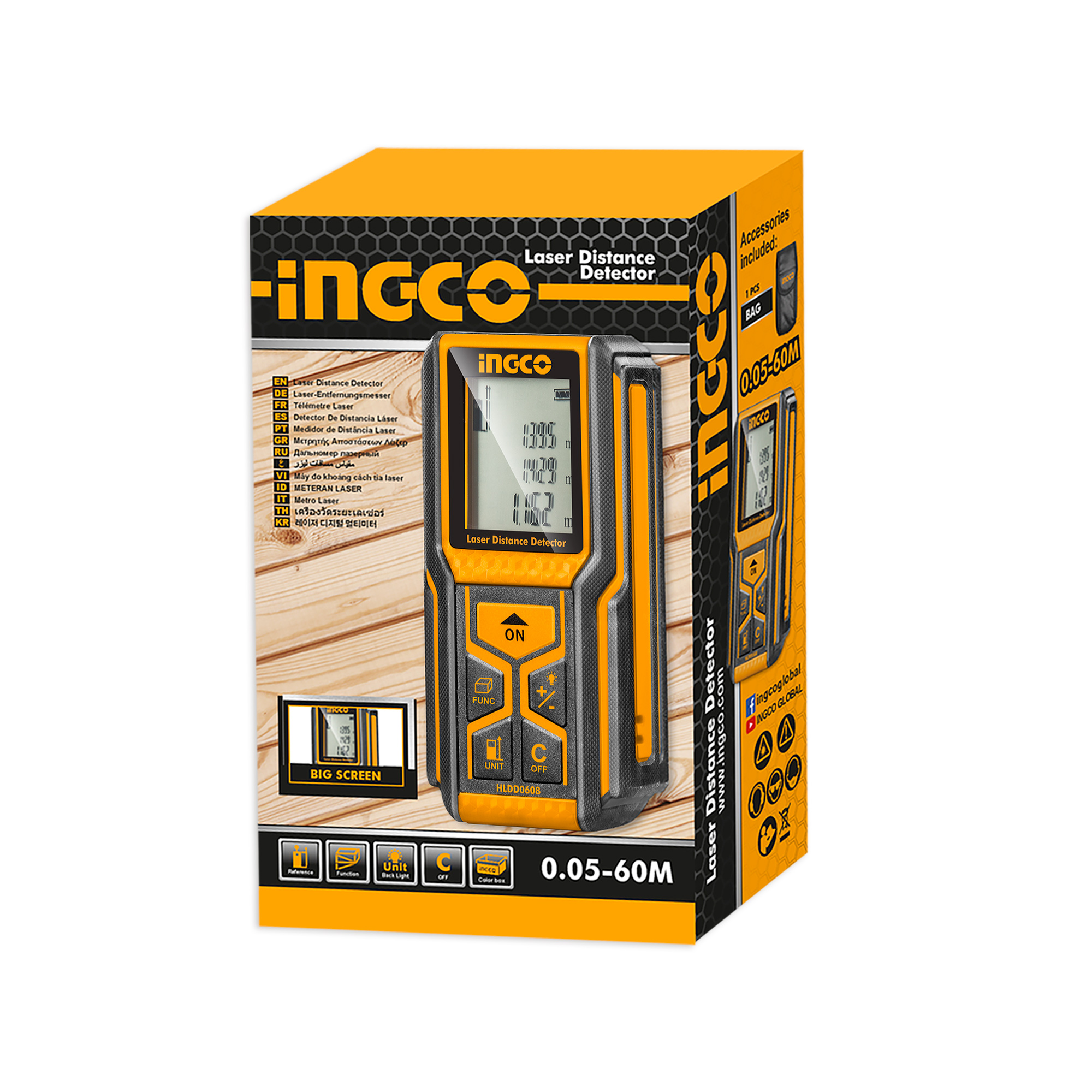Thướt đo khoảng cách laser INGCO HLDD0608