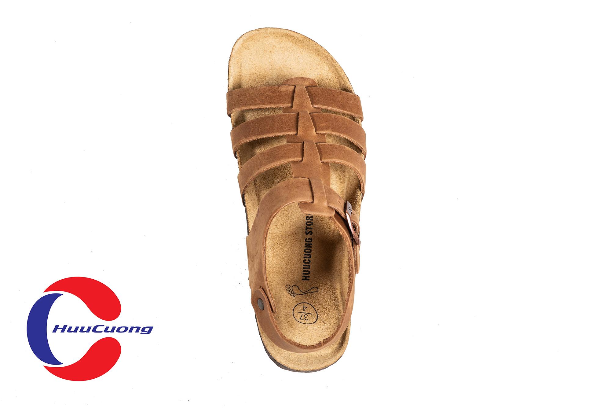 Giày sandal chiến binh da bò nam nữ đế trấu