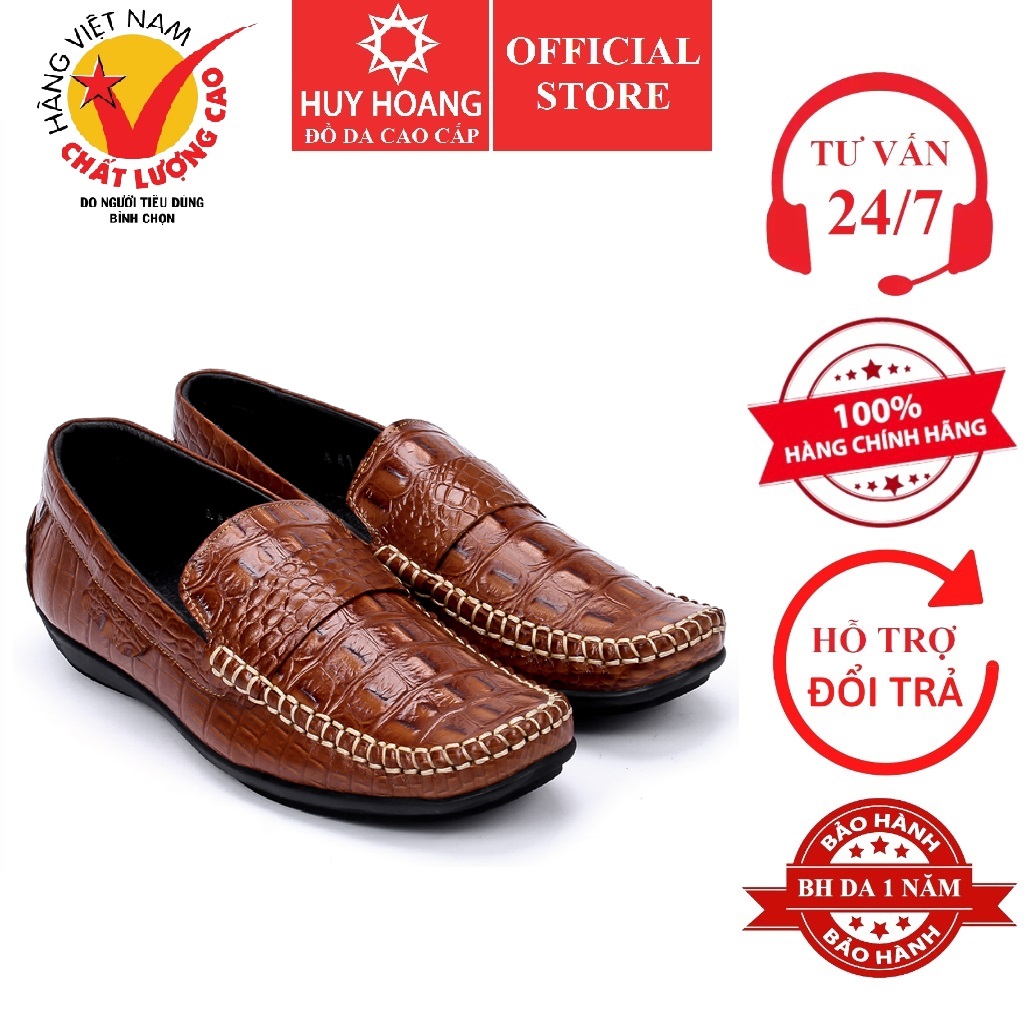 Men's brown crocodile grain cow leather shoes hk7129