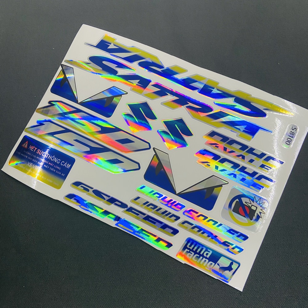 [HCM]TEM LOGO MẠ CROM CHO XE SATRIA SIÊU BÓNG NHIỀU LOGO CAO CẤP