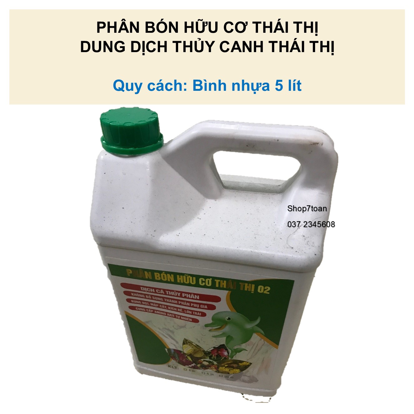 Bình 5 lít phân cá dùng trồng rau sạch (dung dịch thủy phân)