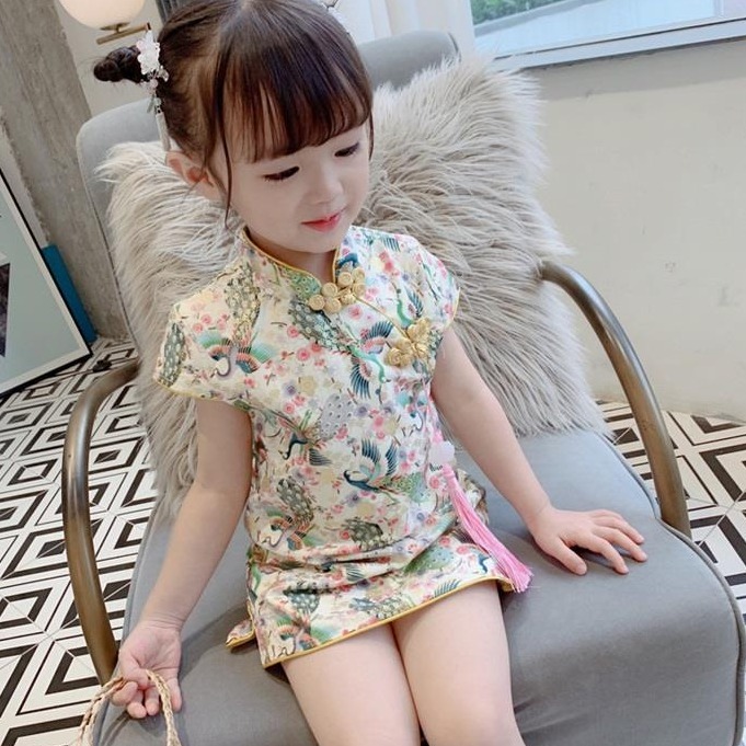 Đầm Sườn Xám Xinh Xắn Cho Bé Gái (bé 1 đến 5 tuổi)